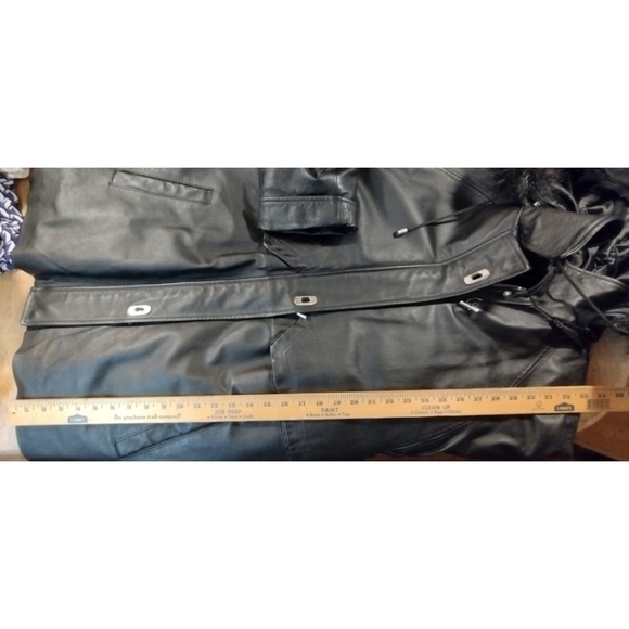 Croft & Barrow Woman black leather toggle coat with removable faux fur t… - Picture 14 of 16